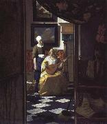Jan Vermeer letter oil painting artist